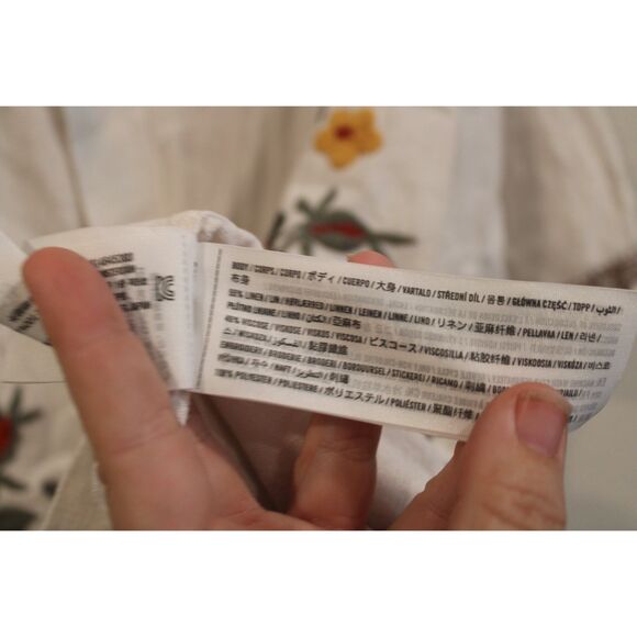 Abercrombie & Fitch Summer Linen blend embroidered button up shirt size xlarge - Picture 3 of 13